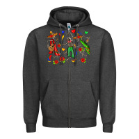 Charcoal Heather mexican skeletons Zipper Hoodie - Zillion Design Studio
