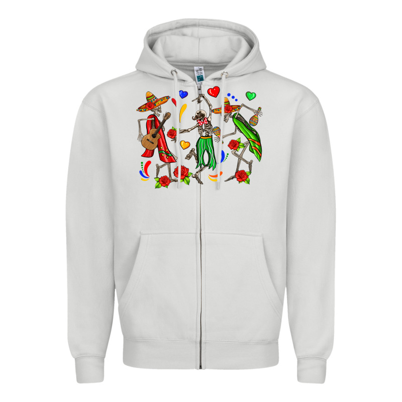 Mexican Skeletons Zipper Hoodie by Zillion Design Studio | Teevron