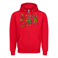 Red mexican skeletons Zipper Hoodie - Zillion Design Studio