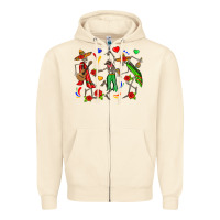 Sandshell mexican skeletons Zipper Hoodie - Zillion Design Studio
