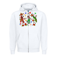 White mexican skeletons Zipper Hoodie - Zillion Design Studio