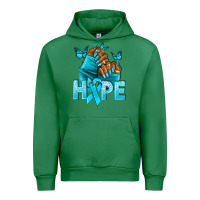 Emerald Hope teal ribbon Ovarian Cancer nails Urban Hoodie - NancyCooperArtShop