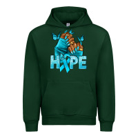 Forest Green Hope teal ribbon Ovarian Cancer nails Urban Hoodie - NancyCooperArtShop