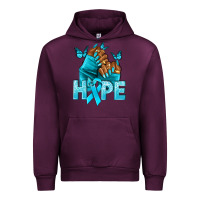 Mauve Wine Hope teal ribbon Ovarian Cancer nails Urban Hoodie - NancyCooperArtShop
