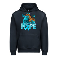 Navy Hope teal ribbon Ovarian Cancer nails Urban Hoodie - NancyCooperArtShop