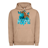 Pigment Burro Hope teal ribbon Ovarian Cancer nails Urban Hoodie - NancyCooperArtShop