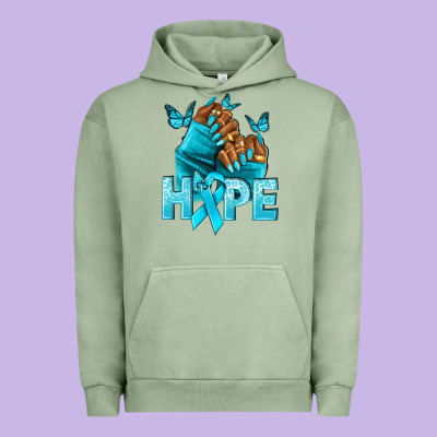 Hope Teal Ribbon Ovarian Cancer Nails Urban Hoodie Designed By Nancycooperartshop