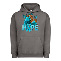 Pigment Tornado Hope teal ribbon Ovarian Cancer nails Urban Hoodie - NancyCooperArtShop
