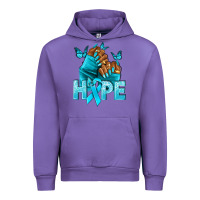Tulip Hope teal ribbon Ovarian Cancer nails Urban Hoodie - NancyCooperArtShop