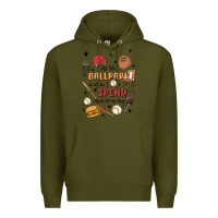 Army Green at the ballpark is where i spend most of my day Premium Hoodie - MaliasSmallBusiness