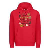 Red at the ballpark is where i spend most of my day Premium Hoodie - MaliasSmallBusiness