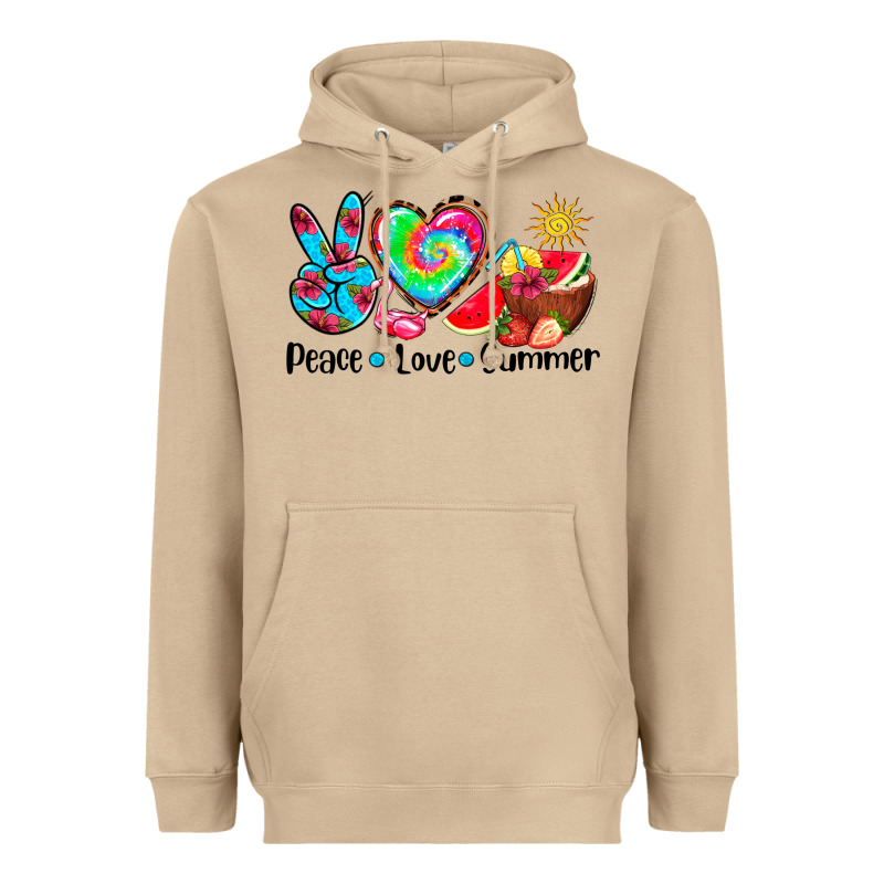 Peace Love  Summer Heavyweight Hoodie by AdoDesignShop | Teevron