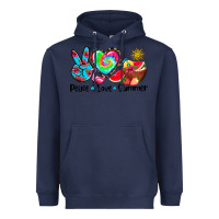 Navy peace love  summer Heavyweight Hoodie - AdoDesignShop