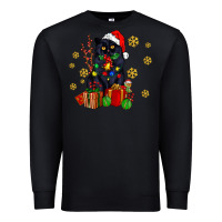 Black black cat meowy christmas Premium Sweatshirt - AdoDesignShop