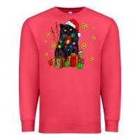 Cardinal black cat meowy christmas Premium Sweatshirt - AdoDesignShop