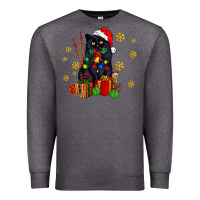 Charcoal Heather black cat meowy christmas Premium Sweatshirt - AdoDesignShop