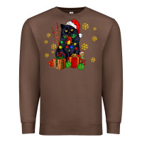 Chestnut black cat meowy christmas Premium Sweatshirt - AdoDesignShop
