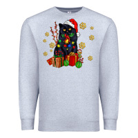 Heather Grey black cat meowy christmas Premium Sweatshirt - AdoDesignShop