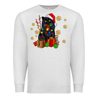 Oatmeal Heather black cat meowy christmas Premium Sweatshirt - AdoDesignShop
