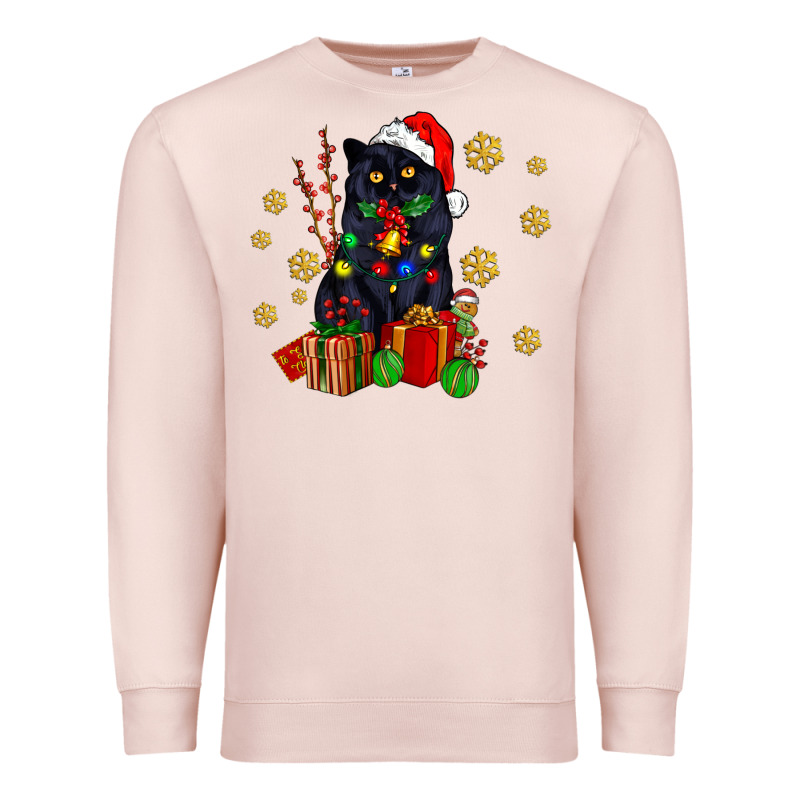 Black Cat Meowy Christmas Premium Sweatshirt by AdoDesignShop | Teevron