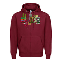 Burgundy Mexican Nurse Zipper Hoodie - texasbilliewilder