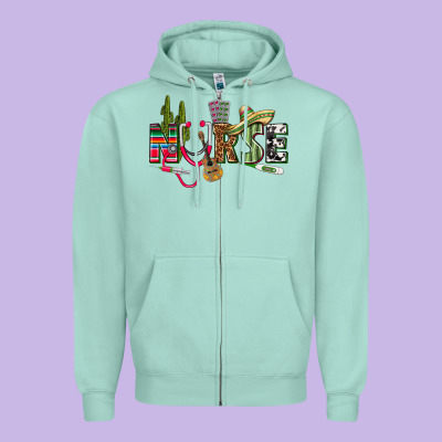 Mexican Nurse Zipper Hoodie Designed By Texasbilliewilder