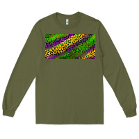 Army Green Mardi Gras Leopard Long Sleeve Tee - RanaPortraitStore