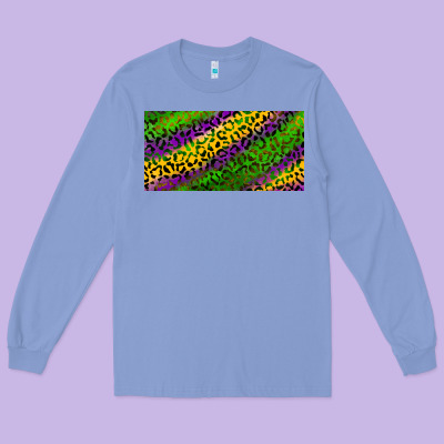 Long Sleeve Tee Mardi Gras Leopard