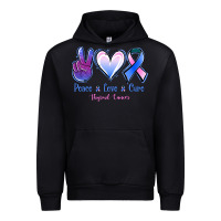 Black Peace love cure Thyroid Cancer Urban Hoodie - NancyCooperArtShop