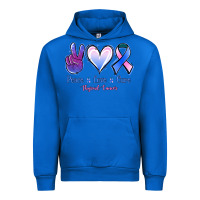 Cobalt Peace love cure Thyroid Cancer Urban Hoodie - NancyCooperArtShop