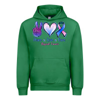 Emerald Peace love cure Thyroid Cancer Urban Hoodie - NancyCooperArtShop