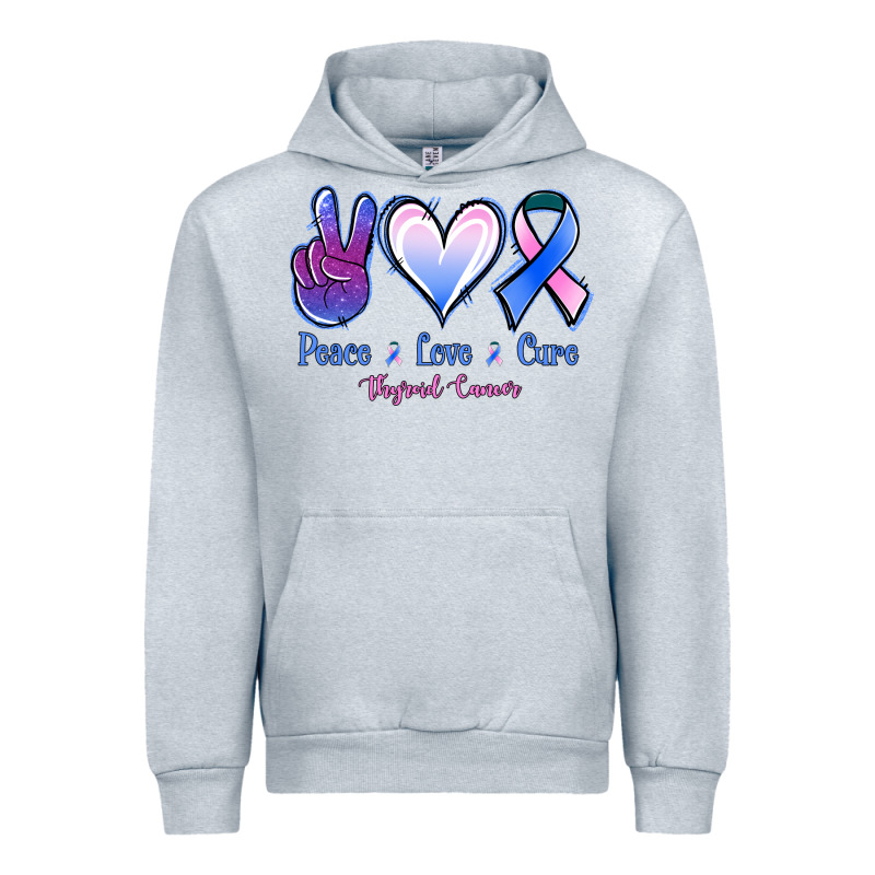 Peace Love Cure Thyroid Cancer Urban Hoodie by NancyCooperArtShop | Teevron