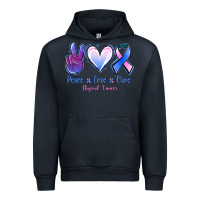 Navy Peace love cure Thyroid Cancer Urban Hoodie - NancyCooperArtShop