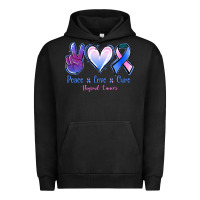 Pigment Black Peace love cure Thyroid Cancer Urban Hoodie - NancyCooperArtShop