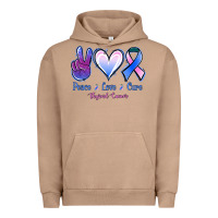 Pigment Burro Peace love cure Thyroid Cancer Urban Hoodie - NancyCooperArtShop