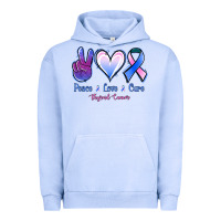 Pigment Grape Ice Peace love cure Thyroid Cancer Urban Hoodie - NancyCooperArtShop