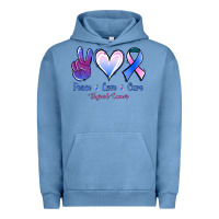 Pigment Pebble Blue Peace love cure Thyroid Cancer Urban Hoodie - NancyCooperArtShop