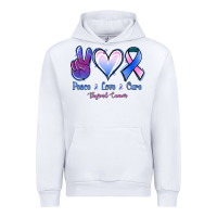 White Peace love cure Thyroid Cancer Urban Hoodie - NancyCooperArtShop