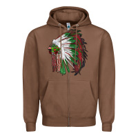 Chestnut christmas indian feather headdress Zipper Hoodie - RanaPortraitStore
