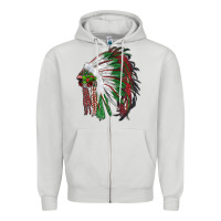 Dove Grey christmas indian feather headdress Zipper Hoodie - RanaPortraitStore