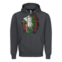 Smoke christmas indian feather headdress Zipper Hoodie - RanaPortraitStore
