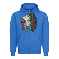 True Royal christmas indian feather headdress Zipper Hoodie - RanaPortraitStore