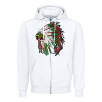 White christmas indian feather headdress Zipper Hoodie - RanaPortraitStore