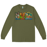 Army Green peace love free bird Long Sleeve Tee - Zillion Design Studio