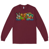 Burgundy peace love free bird Long Sleeve Tee - Zillion Design Studio