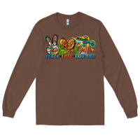 Chestnut peace love free bird Long Sleeve Tee - Zillion Design Studio