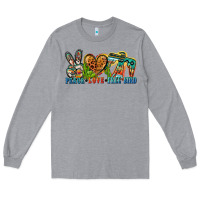 Heather Grey peace love free bird Long Sleeve Tee - Zillion Design Studio