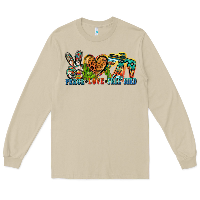 Peace Love Free Bird Long Sleeve Tee by Zillion Design Studio | Teevron