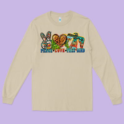 Peace Love Free Bird Long Sleeve Tee Designed By Zillion Design Studio
