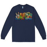 Navy peace love free bird Long Sleeve Tee - Zillion Design Studio